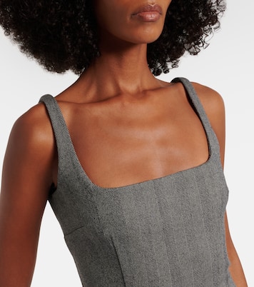 Chevron wool-blend midi dress | Ferragamo