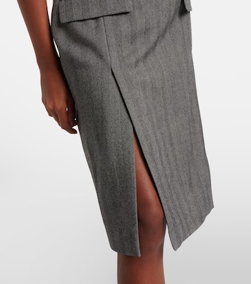 Chevron wool-blend midi dress | Ferragamo