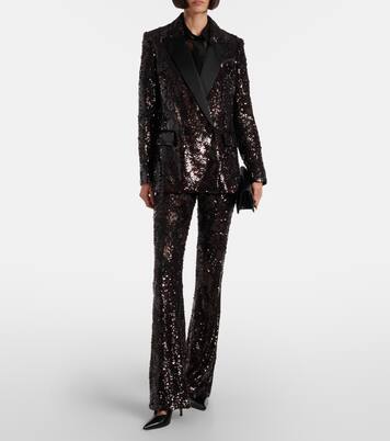 Collier sequined flared pants | Veronica Beard