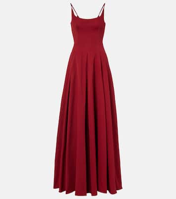 Joy pleated cotton-blend gown | Staud