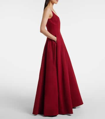 Joy pleated cotton-blend gown | Staud