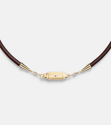 Collier en or 18 ct, cuir et saphirs | Marie Lichtenberg