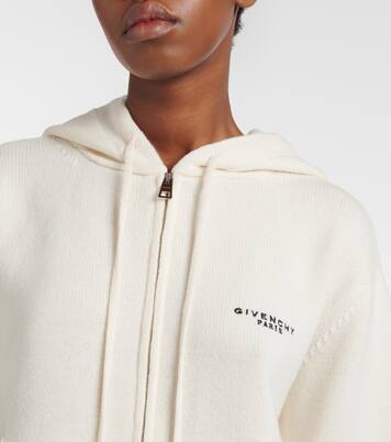 Cárdigan de lana y cachemir con capucha y logo | Givenchy
