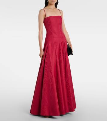 Gracia pleated moiré mikado bustier dress | Emilia Wickstead