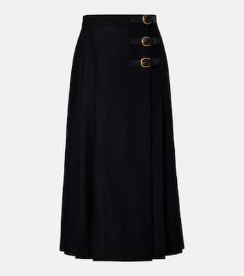 Pleated virgin wool midi skirt | Chloé