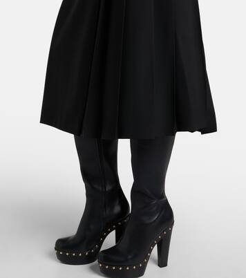 Pleated virgin wool midi skirt | Chloé