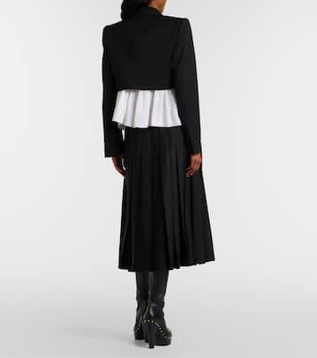 Pleated virgin wool midi skirt | Chloé