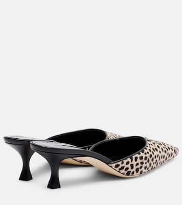 Carolyne 50 leopard-print calf hair mules | Manolo Blahnik