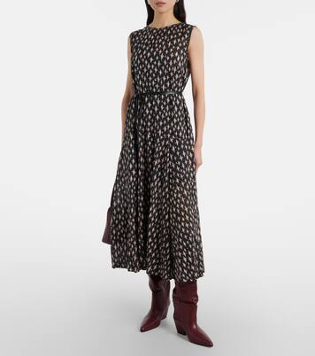 Robe midi Kaitlyn imprimée en coton mélangé  | Velvet