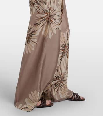 Pantaloni a gamba larga in pongé di seta | Brunello Cucinelli