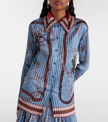 Printed pleated trompe l'œil shirt | Acne Studios