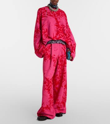 Pantaloni sportivi in jersey di cotone plissé | Dries Van Noten