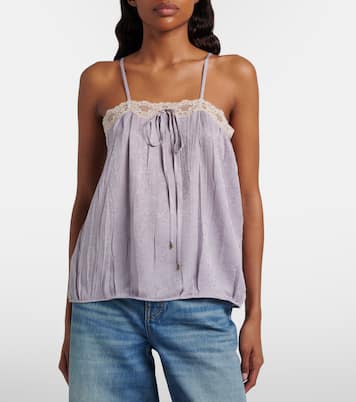 Top aus Seide mit Spitze | Chloé