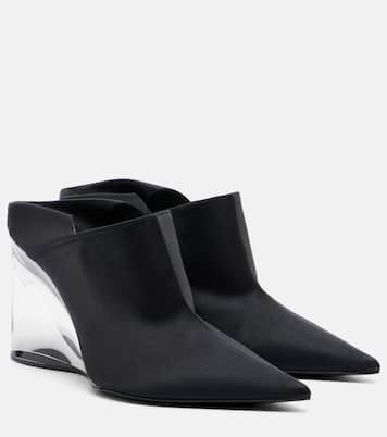 Invisible convertible satin wedge mules | Alaïa