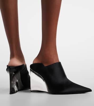 Invisible convertible satin wedge mules | Alaïa