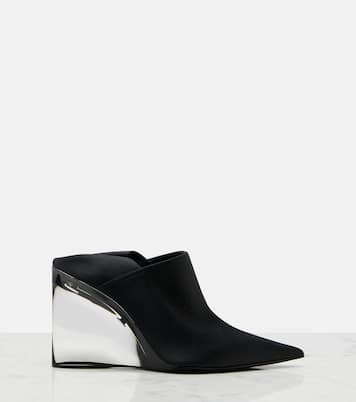Invisible convertible satin wedge mules | Alaïa