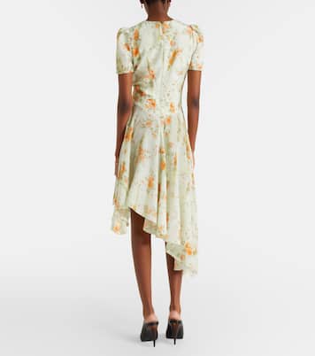 Floral asymmetric midi dress | McQueen