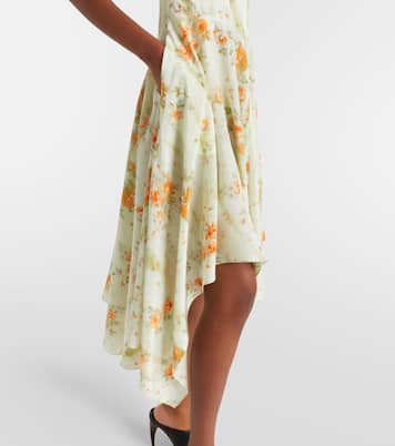 Floral asymmetric midi dress | McQueen