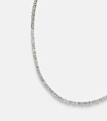 Mini 18kt white gold (750/1000) necklace with diamonds | Suzanne Kalan