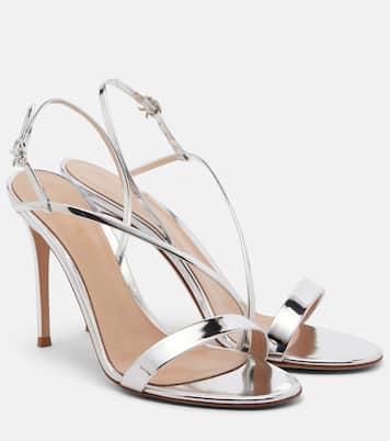 Sandalen Manhattan aus Metallic-Leder | Gianvito Rossi