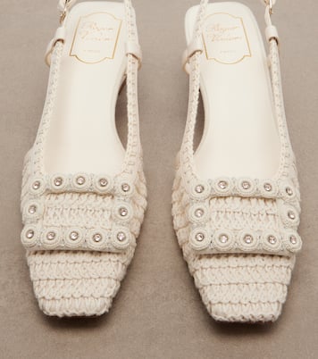 Belle Vivier crochet and leather slingback pumps | Roger Vivier