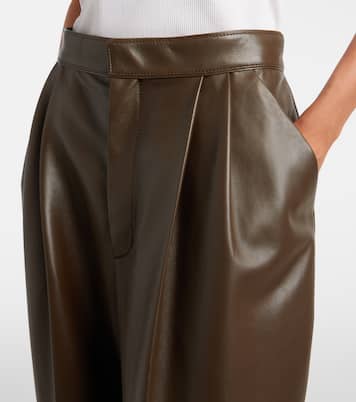 Pantalones rectos de piel plisados | Bottega Veneta