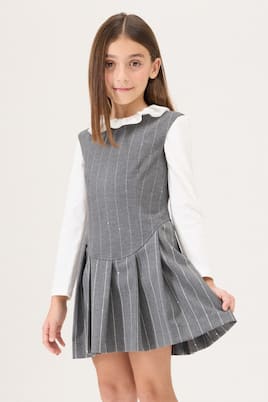 Striped pleated dress | Monnalisa