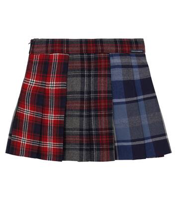 Checked wool-blend mini skirt | Dolce&Gabbana Kids