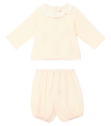 Baby Thairys silk velvet blouse and bloomers set | Bonpoint