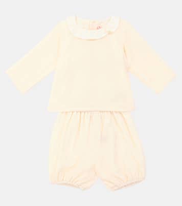 Baby Thairys silk velvet blouse and bloomers set | Bonpoint