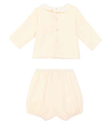 Baby Thairys silk velvet blouse and bloomers set | Bonpoint