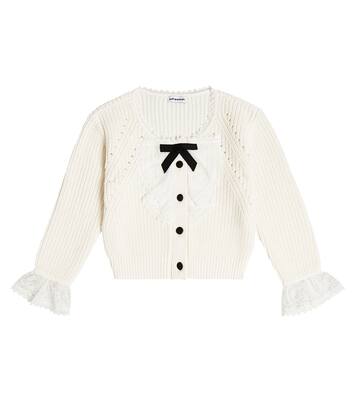 Ribbed-knit cotton cardigan | Self-Portrait Kids