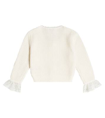 Ribbed-knit cotton cardigan | Self-Portrait Kids