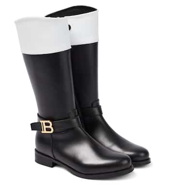 Knee-high leather boots | Balmain Kids