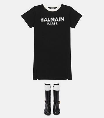Knee-high leather boots | Balmain Kids