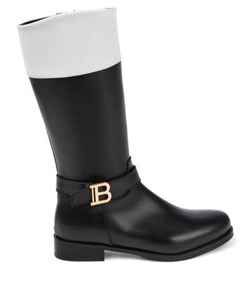 Knee-high leather boots | Balmain Kids