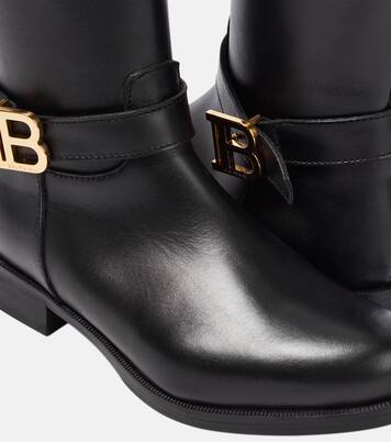 Knee-high leather boots | Balmain Kids