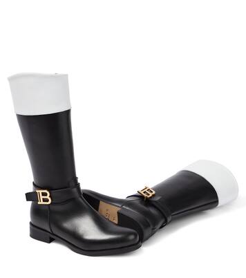 Knee-high leather boots | Balmain Kids