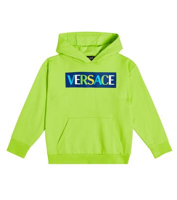 Logo cotton jersey hoodie | Versace Kids