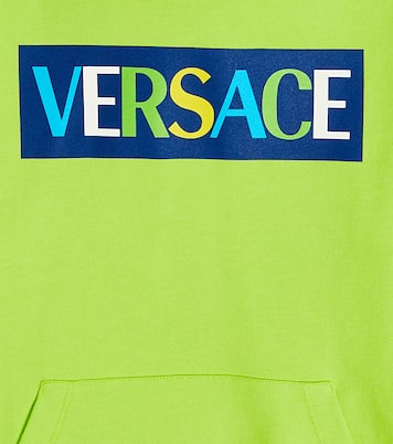 Logo cotton jersey hoodie | Versace Kids