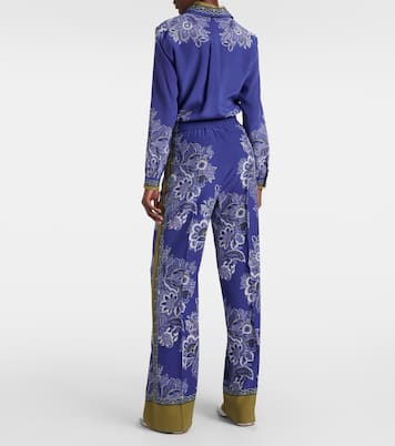 Weite High-Rise-Hose aus Seide | Etro