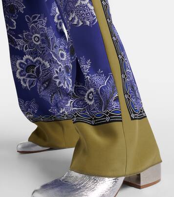 Weite High-Rise-Hose aus Seide | Etro