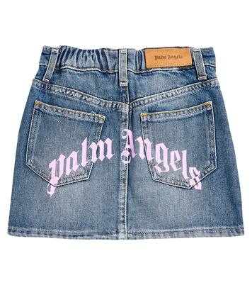 Logo denim skirt   | Palm Angels Kids