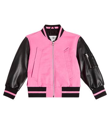 Cotton and faux leather bomber jacket | MM6 Maison Margiela Kids