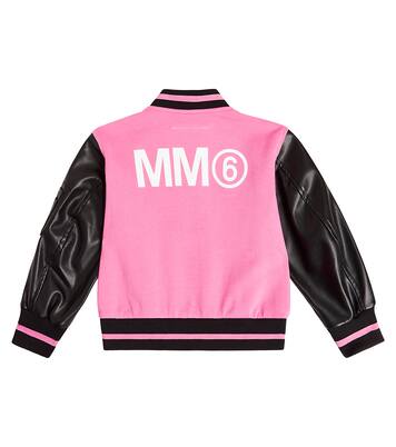 Cotton and faux leather bomber jacket | MM6 Maison Margiela Kids