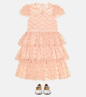 Sequined tiered dress | Self-Portrait Kids