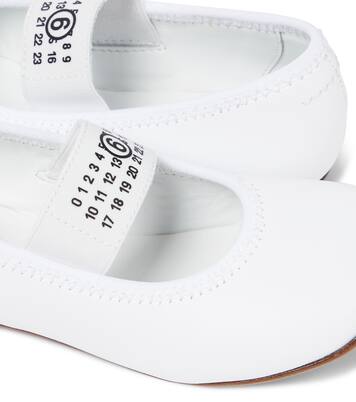 Logo leather-trimmed ballet flats | MM6 Maison Margiela Kids