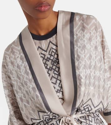 Bedruckter Mantel aus Seide | Brunello Cucinelli