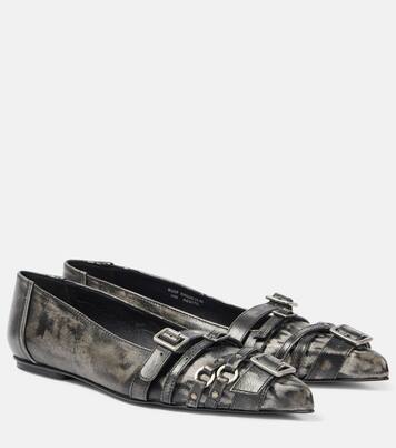 Buckle-detail leather ballet flats | Acne Studios