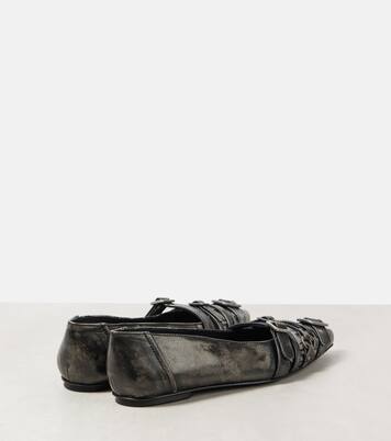 Buckle-detail leather ballet flats | Acne Studios